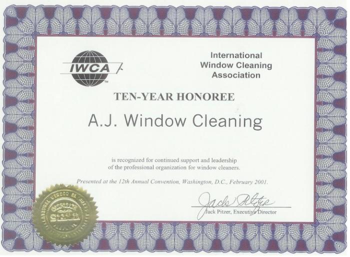certif IWCA 10 year